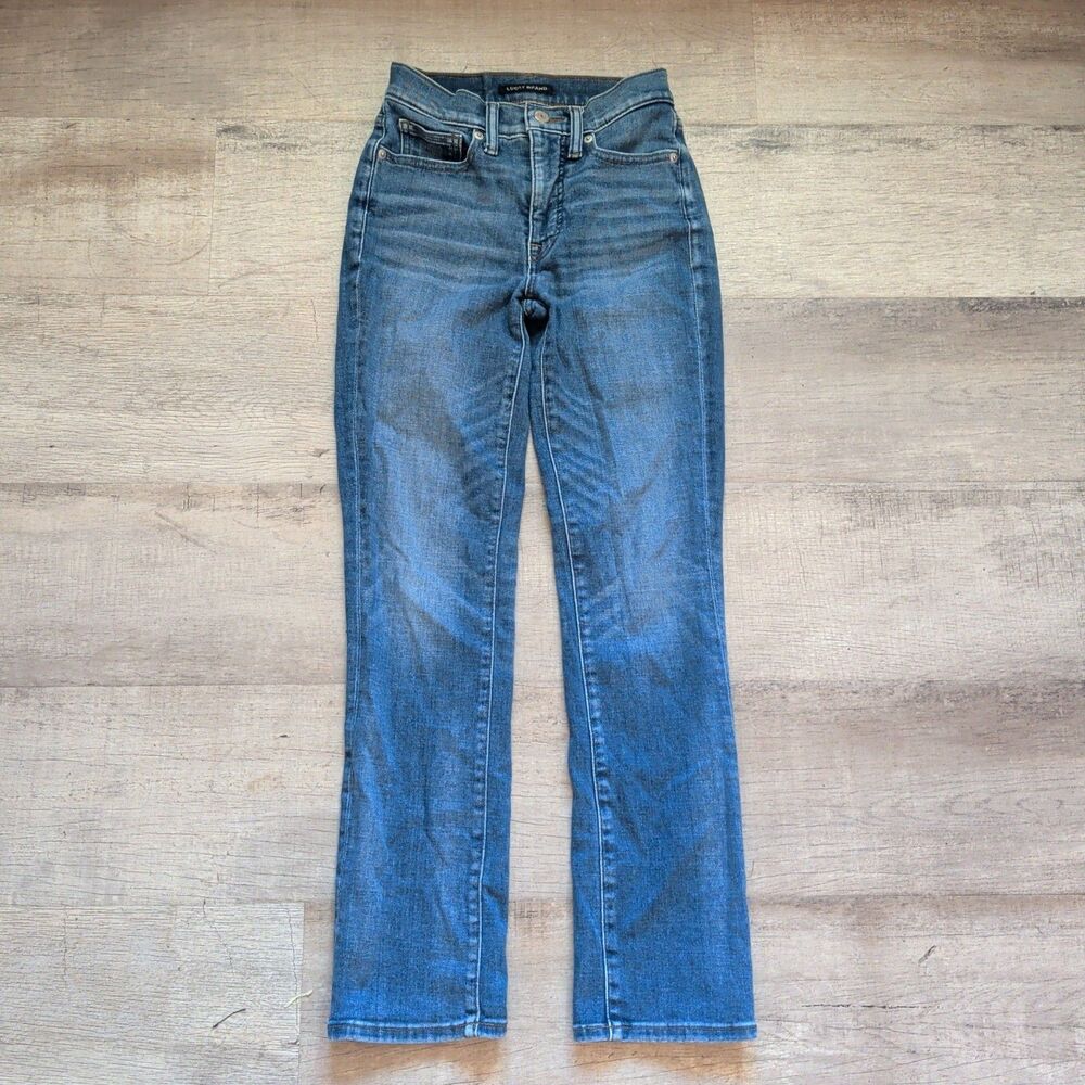 Lucky Brand Women's High Rise Straight Zoe Jeans 00/24R Medium Wash